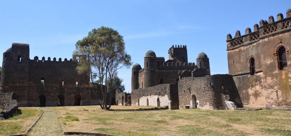 The majestic Royal Enclosure of Gondar, featuring ancient castles and palaces